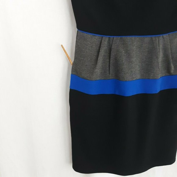 BCBG Maxazria Dress Size 2 EUC  Black Gray Blue color block - Picture 3 of 9